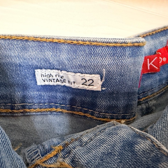 Hot Kiss Blue Denim Lace Trim Ripped Women's Distressed Jean Shorts Plus - Picture 2 of 7